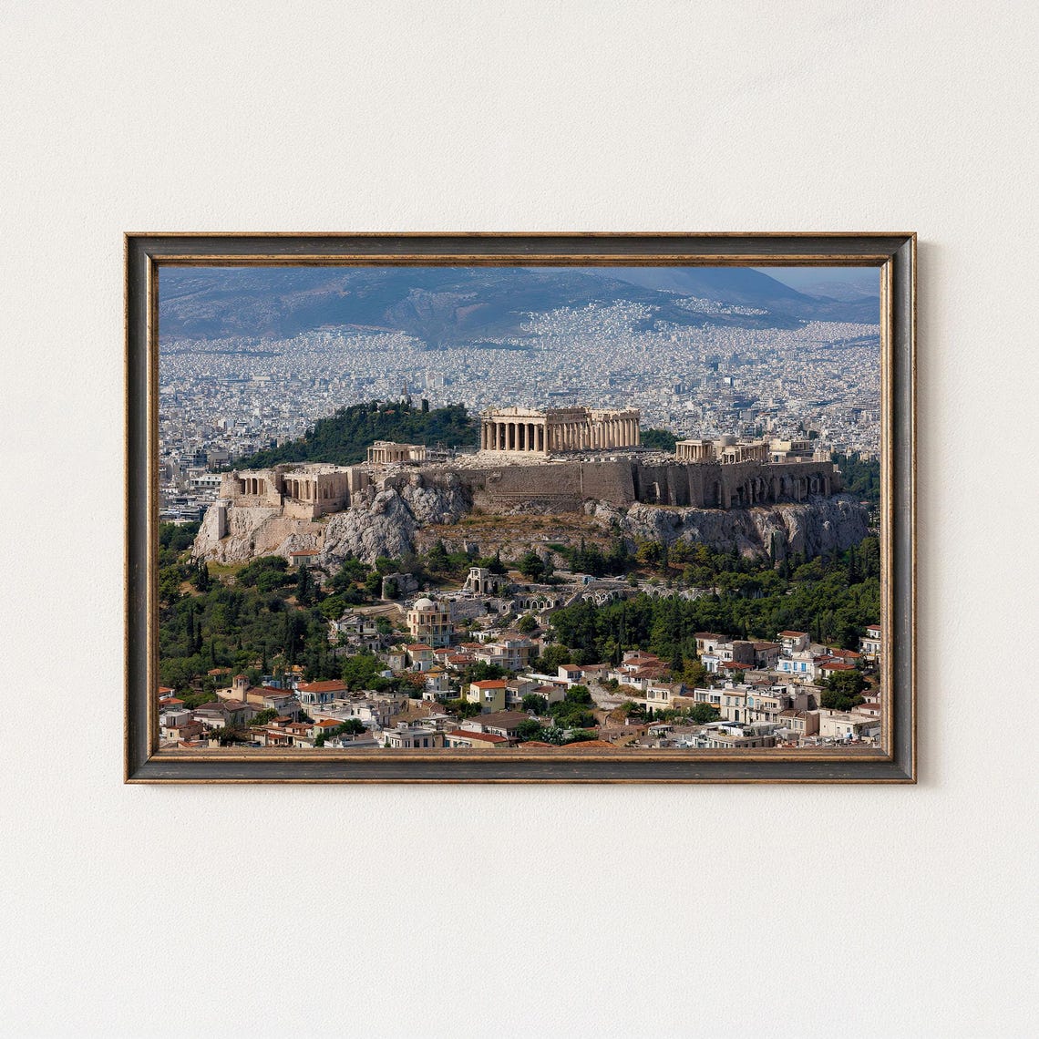 Athens Acropolis Parthenon Ancient Ruins Panoramic City View Poster