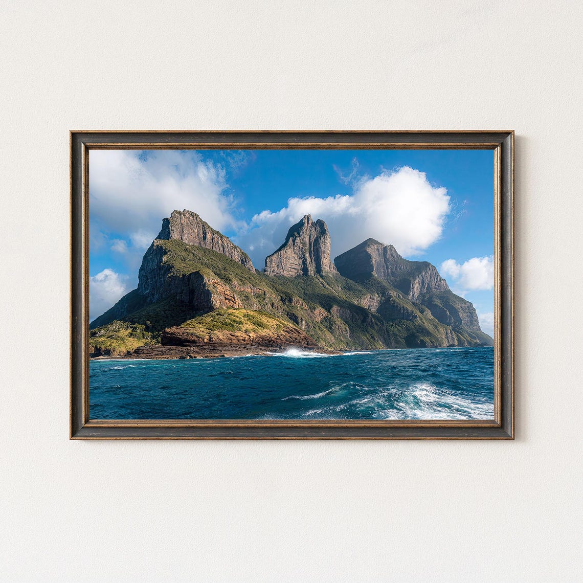 Lord Howe Island Jagged Volcanic Peaks Turquoise Ocean Poster