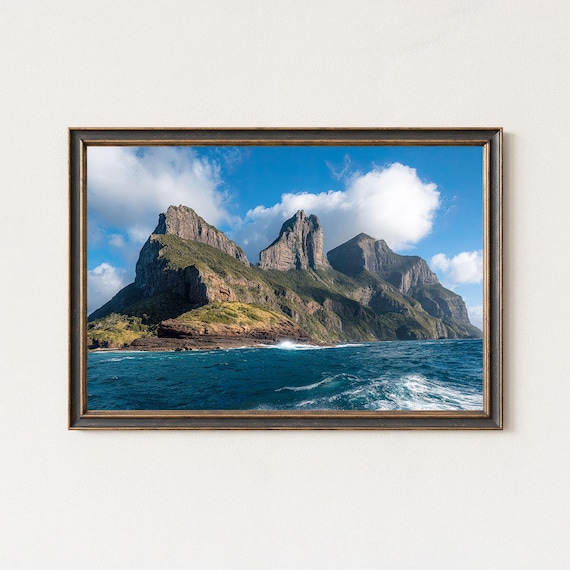 Lord Howe Island Jagged Volcanic Peaks Turquoise Ocean Poster