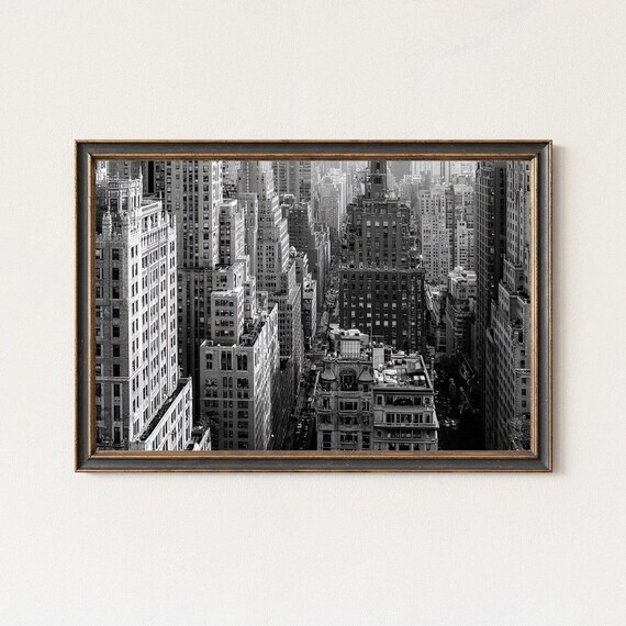 Manhattan New York City Skyscrapers Aerial Street View Photo Poster