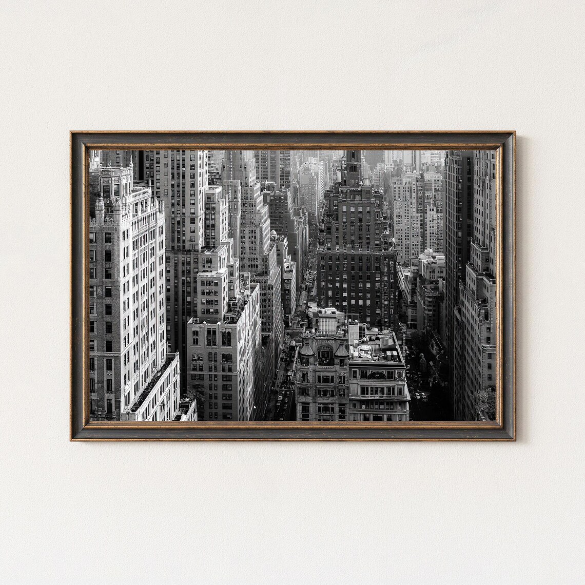 Manhattan New York City Skyscrapers Aerial Street View Photo Poster