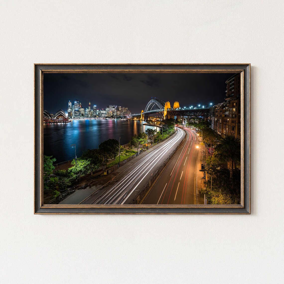 Sydney Harbour Bridge Print Opera House Night Skyline Art