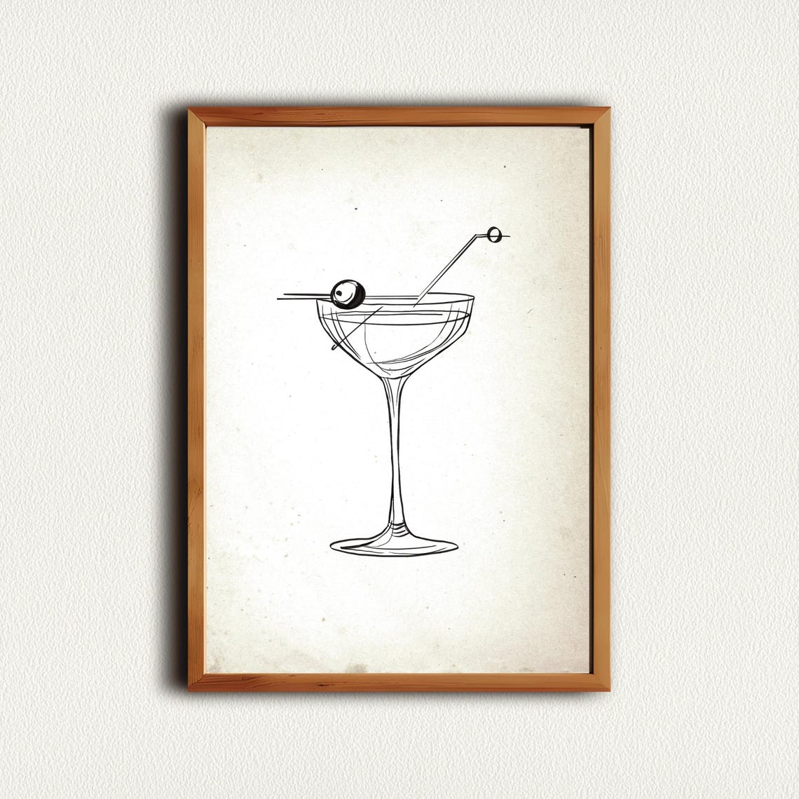 Minimalist Line Art Martini Glass Cocktail Bar Decor Wall Poster - Image 4