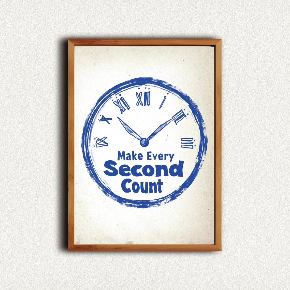 Retro Motivational Quote Poster Make Every Second Count Print Modern Decor Motivational Prints Vintage Wall Art Poster Positivity Decor - Image 4