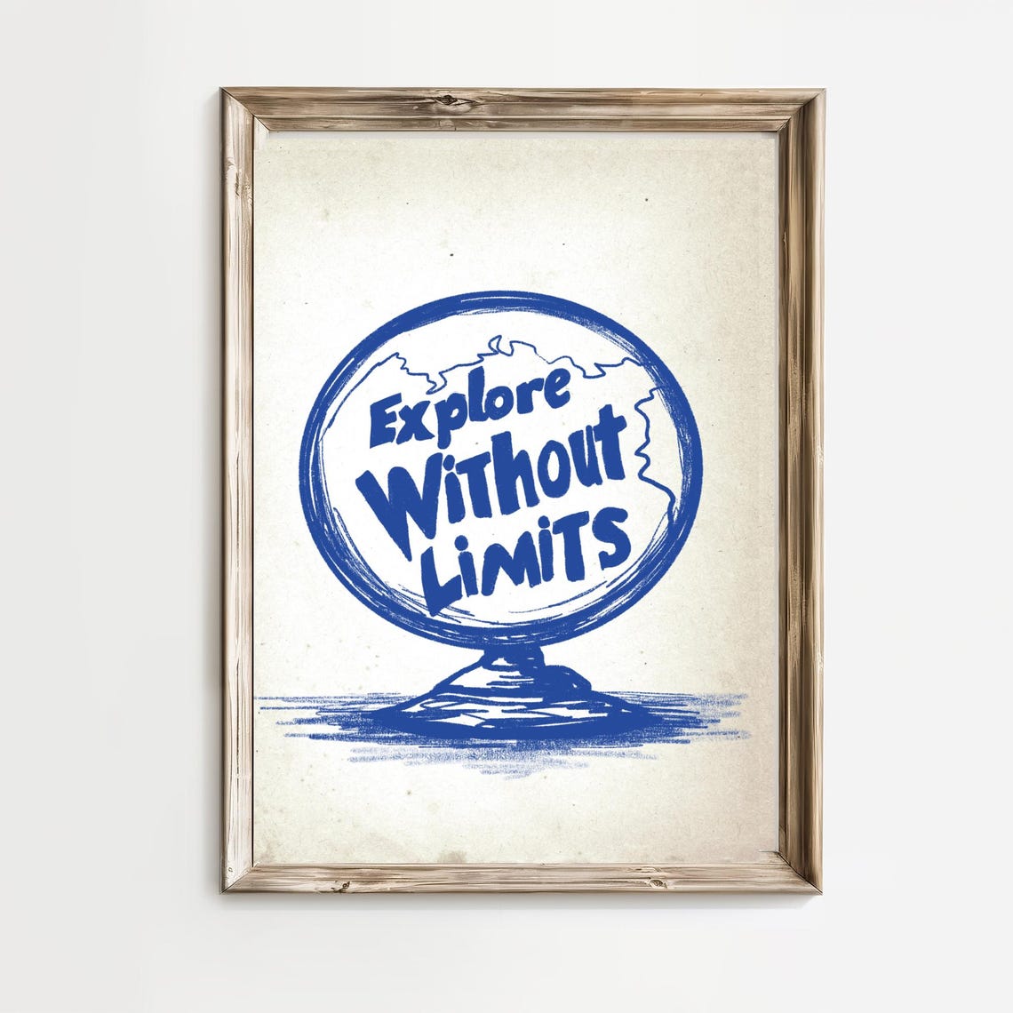 Explore Without Limits Globe Adventure Motivational Quote Poster