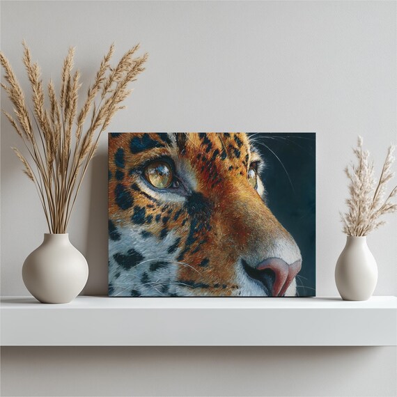 Leopard Eye Close-Up Hyperrealistic Big Cat Portrait Wall Art