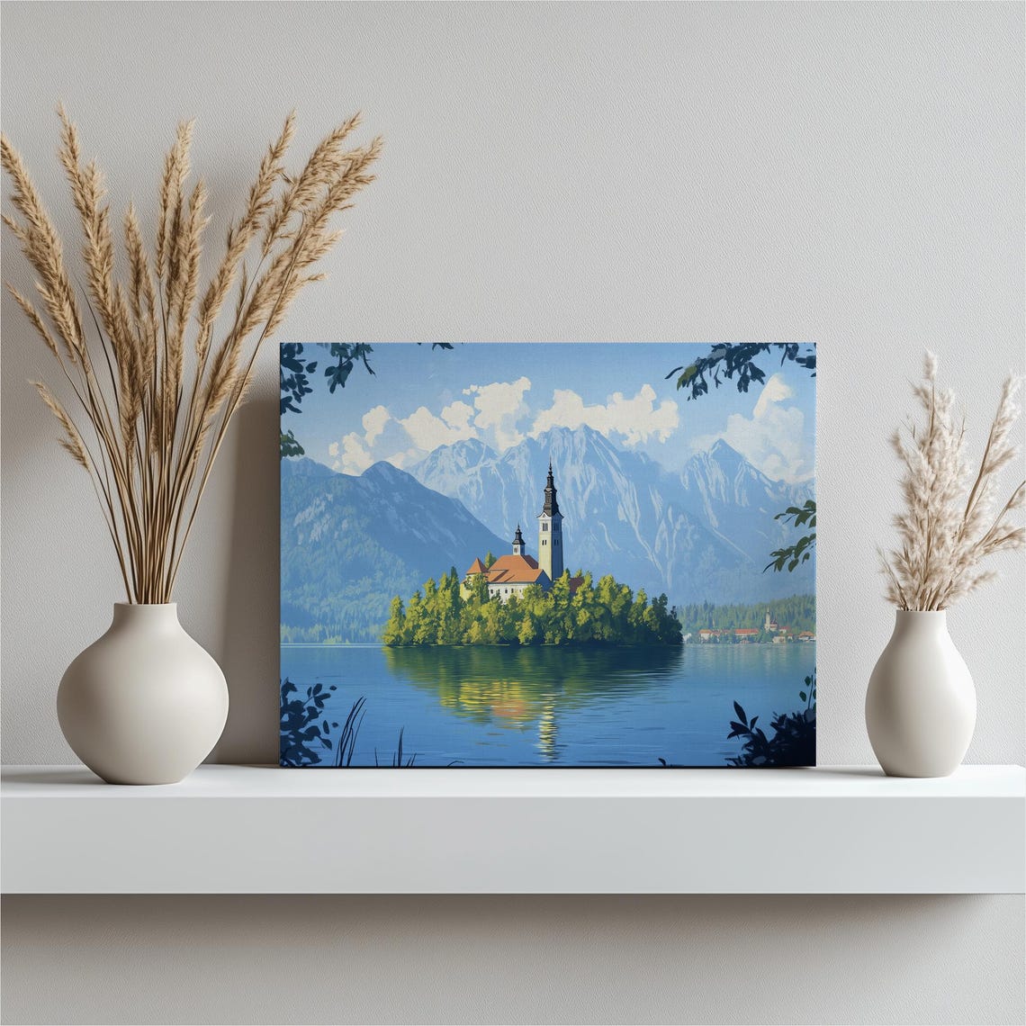 Lake Bled Slovenia Island Church Alpine Lake Reflection Poster