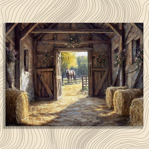 Rustic Barn Farmhouse Landscape Art Print