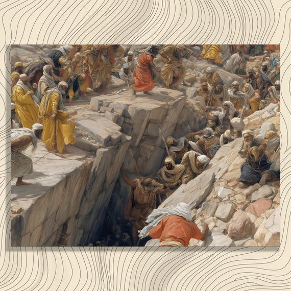 Biblical Exodus Journey Canvas Wall Art Victorian Orientalism Moses Painting Old Testament Desert Landscape Religious Vintage Bible