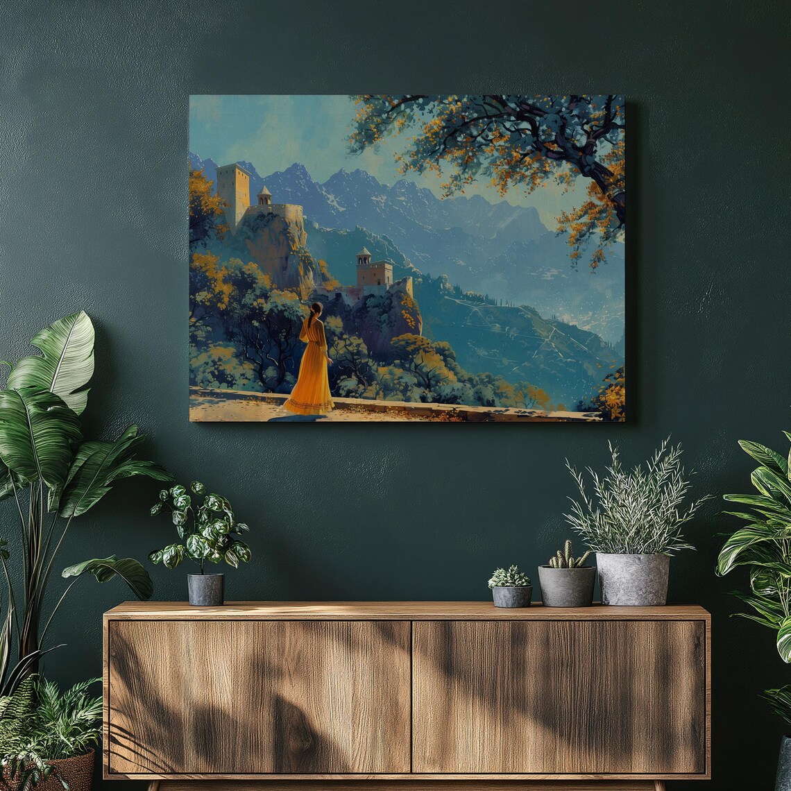 Bohemian Autumn Mountain Art Print, Georgian Landscape