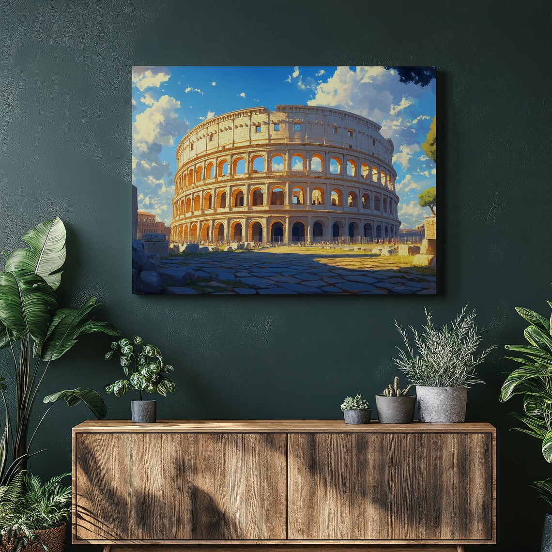 Italy Colosseum Travel Poster, Rome Architecture