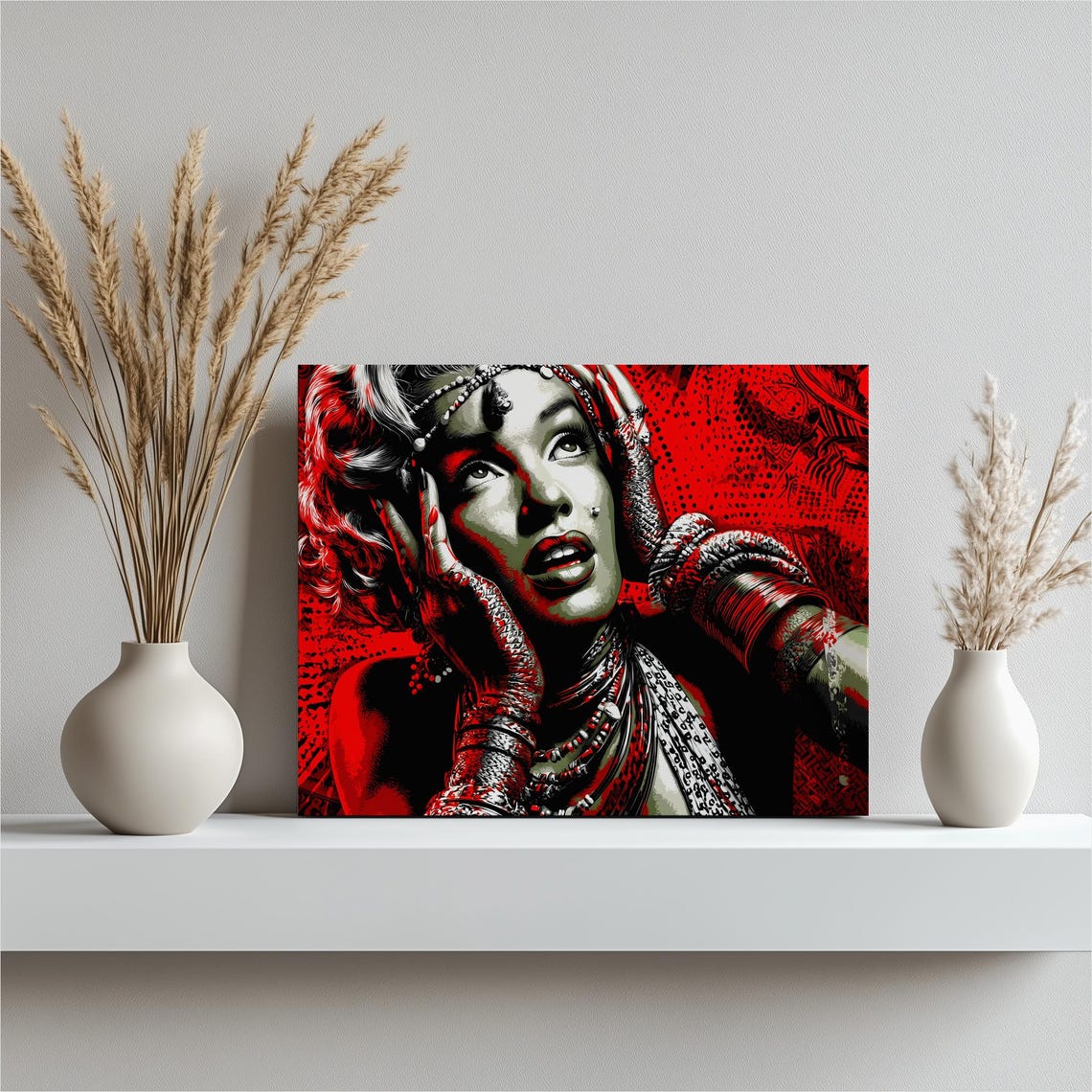 Marilyn Monroe Red Pop Art Portrait Iconic Blonde Beauty Art Print