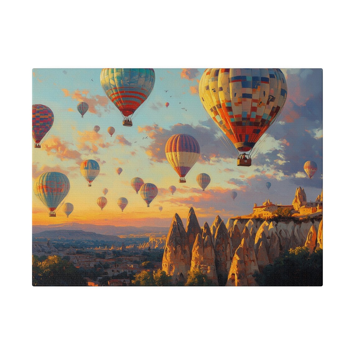 Cappadocia Sunrise Hot Air Balloons Over Fairy Chimneys Poster