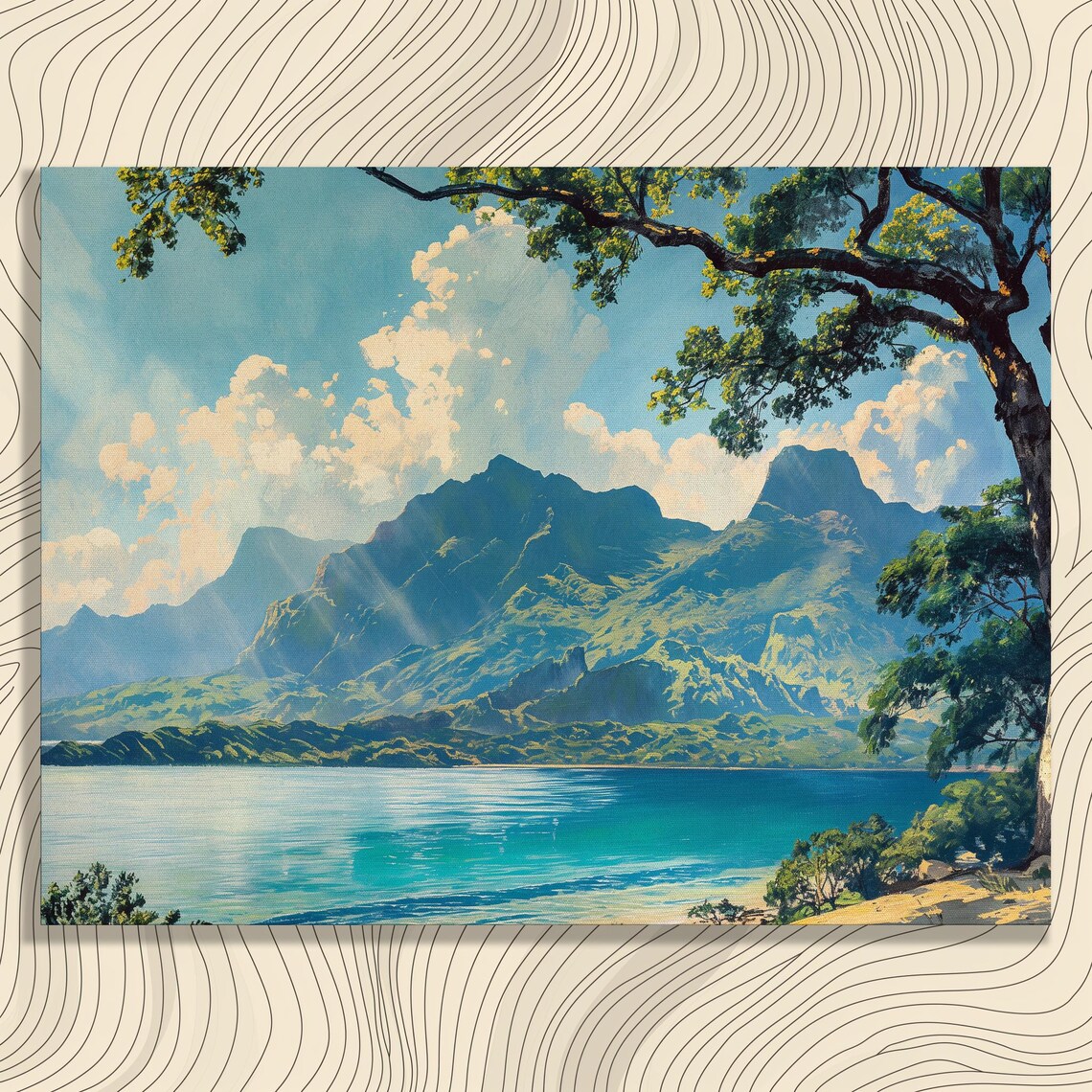 Philippines Scenic Landscape Travel Poster