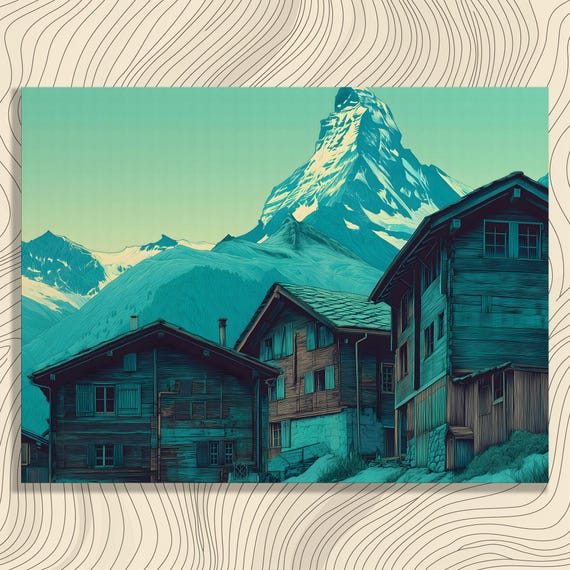 Majestic Mountain Canvas Wall Art Cabins In The Woods Rustic Cabin Decor Painting Landscape Artwork Nature Paintings