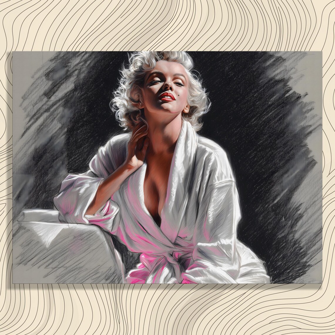 Marilyn Monroe Vintage Glamour Portrait Poster Blonde Hollywood Icon Art