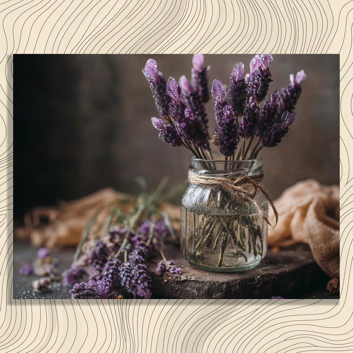 Lavender Bouquet in Mason Jar Rustic Farmhouse Floral Photo Poster