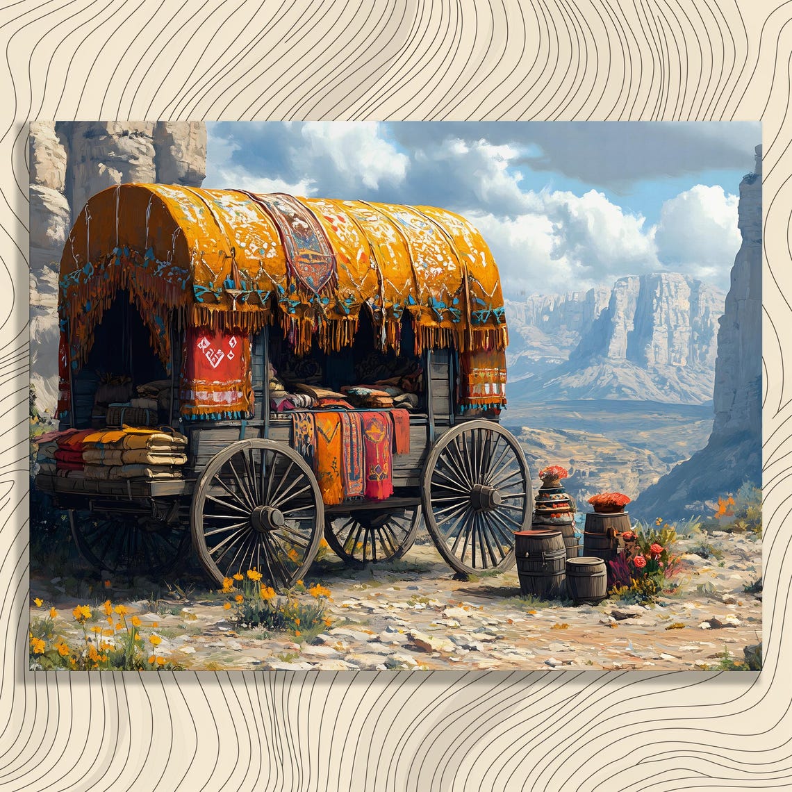 Gypsy Wagon Textiles Canyon Sunset Western Ranch Decor Poster
