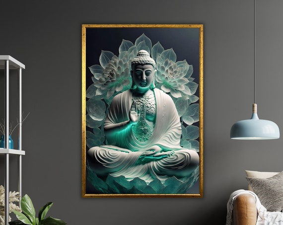 Buddha Print Nature Wall Art Ready To Hang Framed Art Zen Home Decor Spiritual Gift