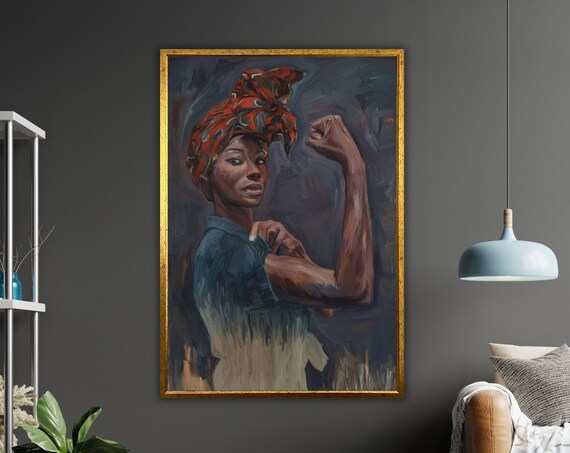 Ethnic Art Print African Woman Ready To Hang Framed Wall Decor Cultural Home Decor Wall Art