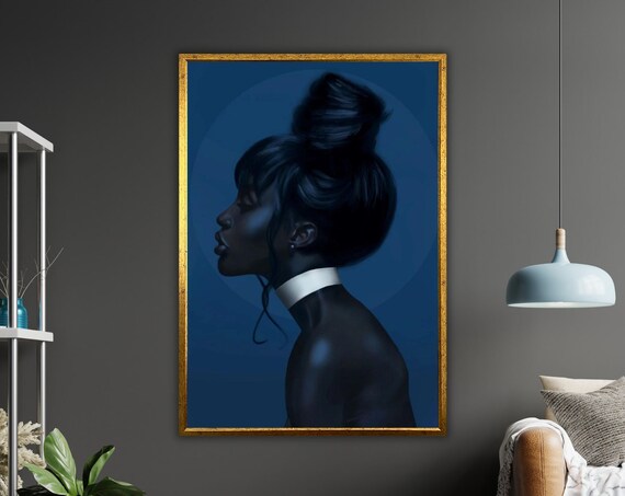 Ethnic Art Print African Woman Ready To Hang Framed Wall Decor Cultural Home Decor Wall Art