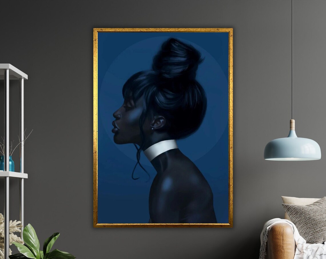 Ethnic Art Print African Woman Ready To Hang Framed Wall Decor Cultural Home Decor Wall Art