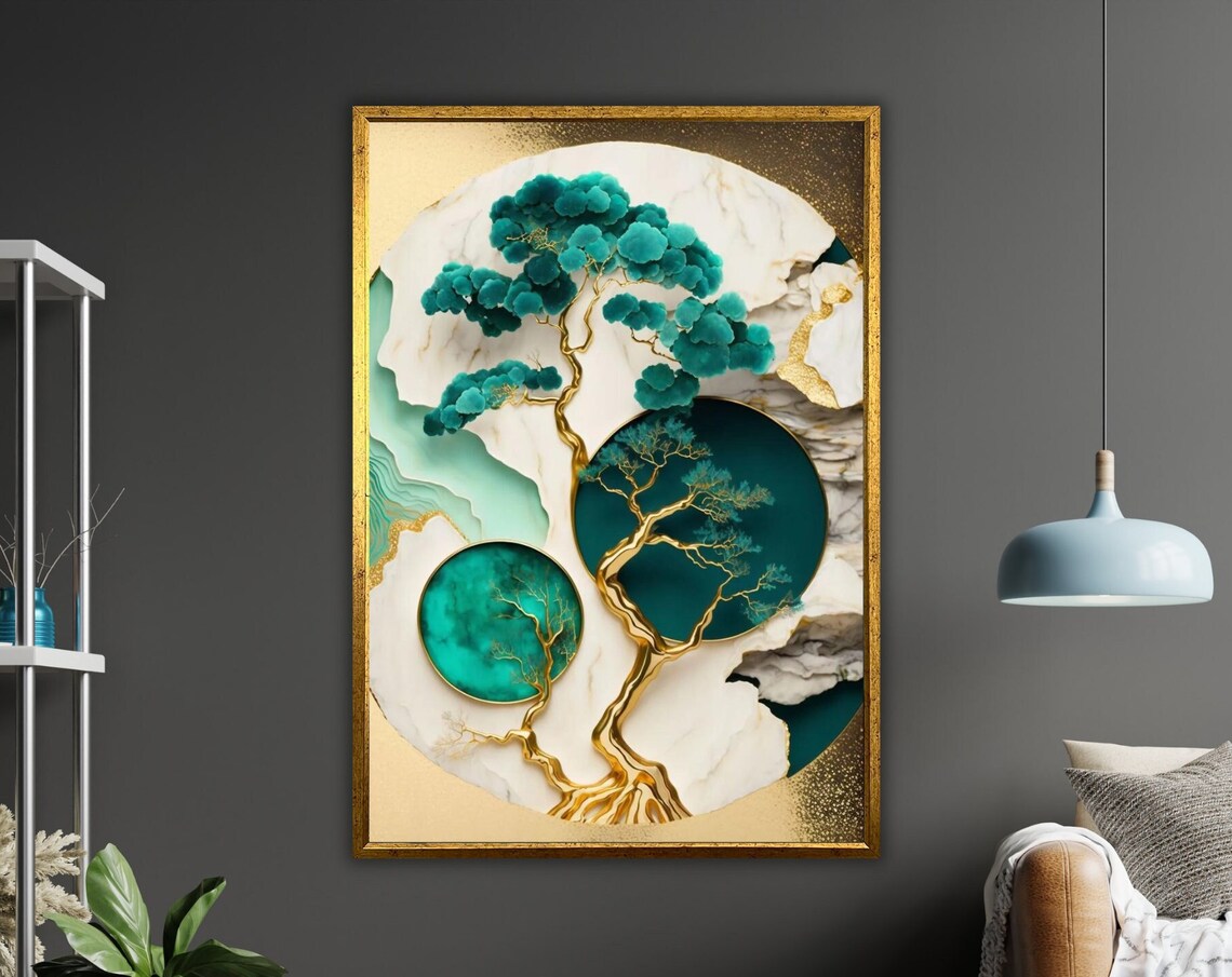 Abstract Tree Art Print Ready To Hang Framed Tree Art Nature Wall Decor