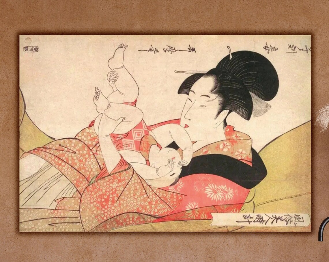 Kitagawa Utamaro Mother And Child Art Print
