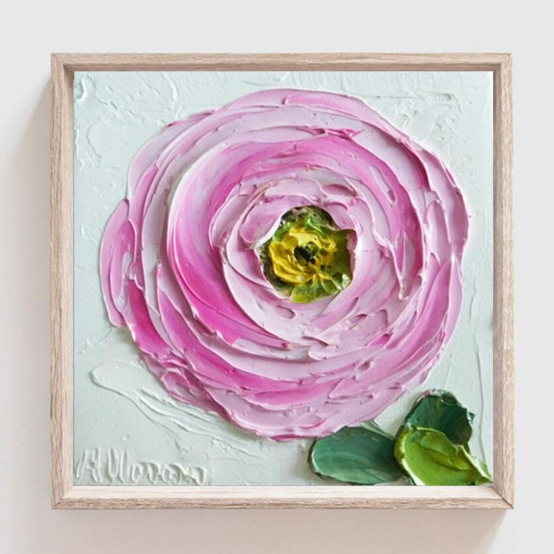 Custom Ranunculus Impasto Oil Painting Wall Art Print