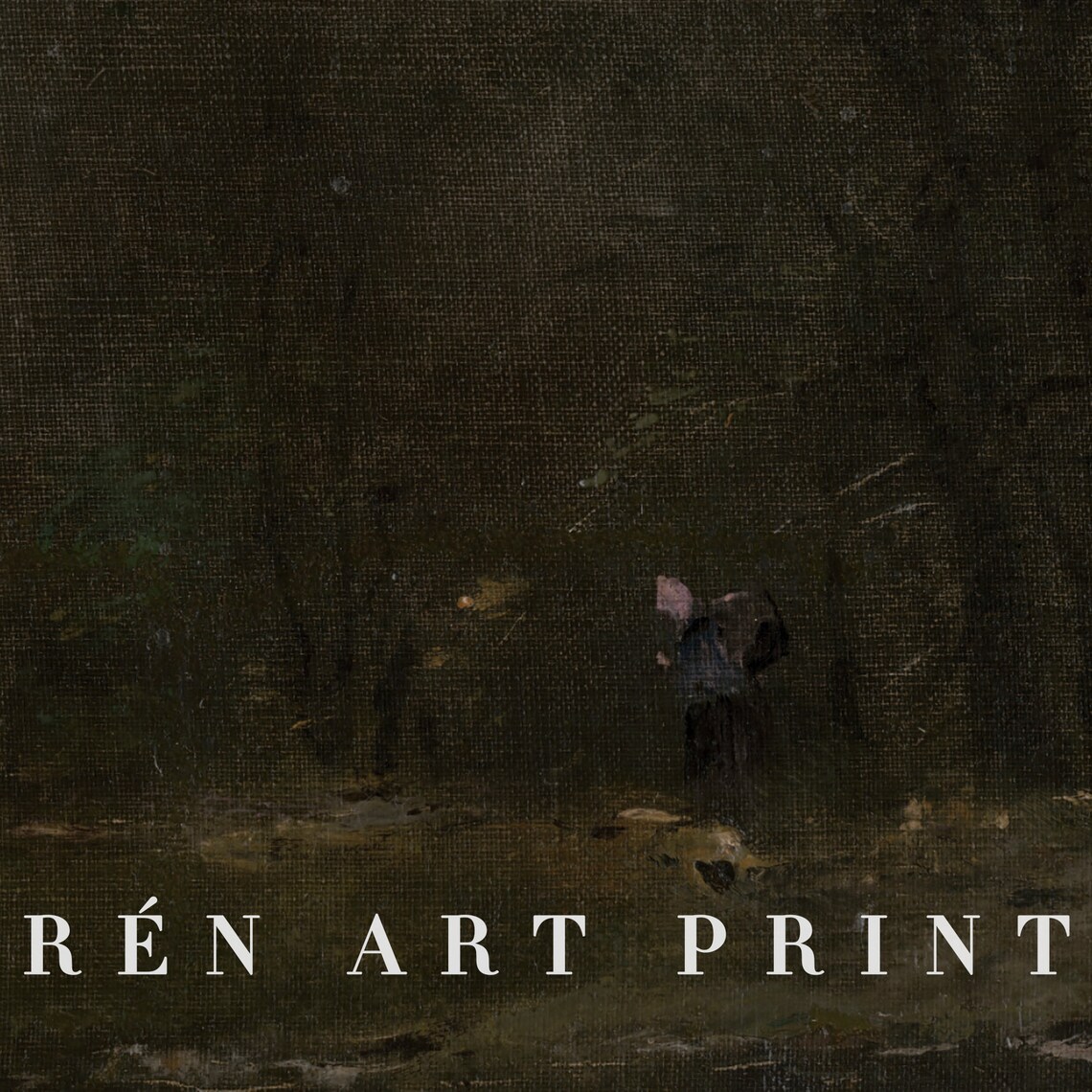 Moody Landscape Painting, Dark Cottagecore Art Print - Image 3