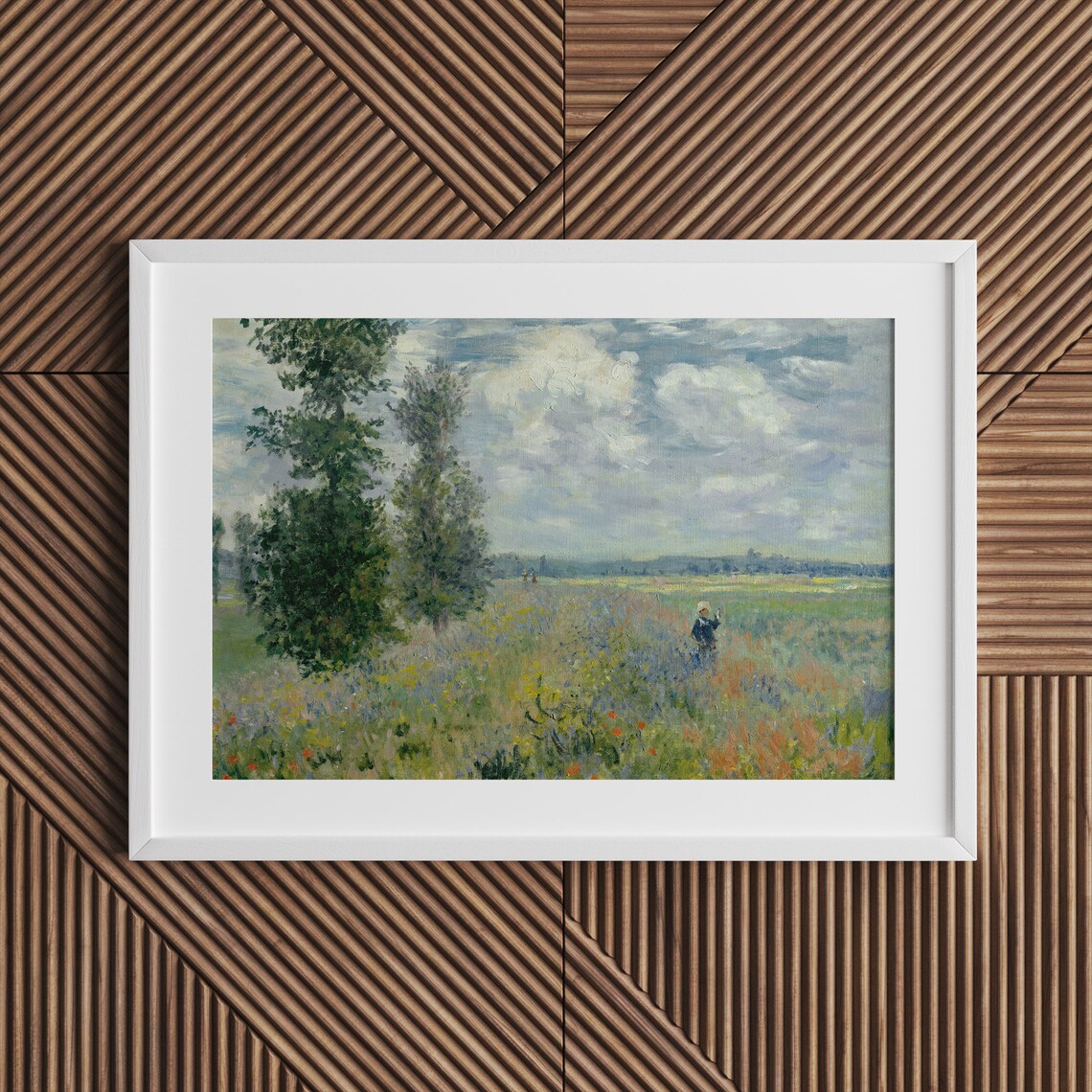 Vintage Spring Poppy Fields Landscape Art Print - Image 3