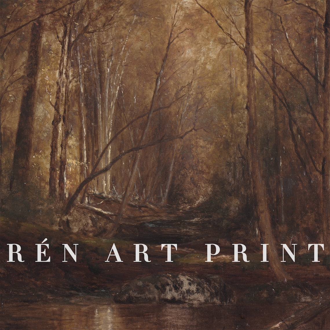 Vintage Autumn Landscape Painting, Rustic Wall Art - Image 3