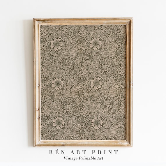 Vintage Textile Art Print, William Morris Farmhouse