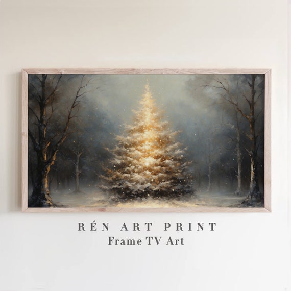 Frame Tv Art Christmas Frame Tv Art Winter Scenery Art For Tv Moody Farmhouse Holiday Decor Christmas Tree Painting