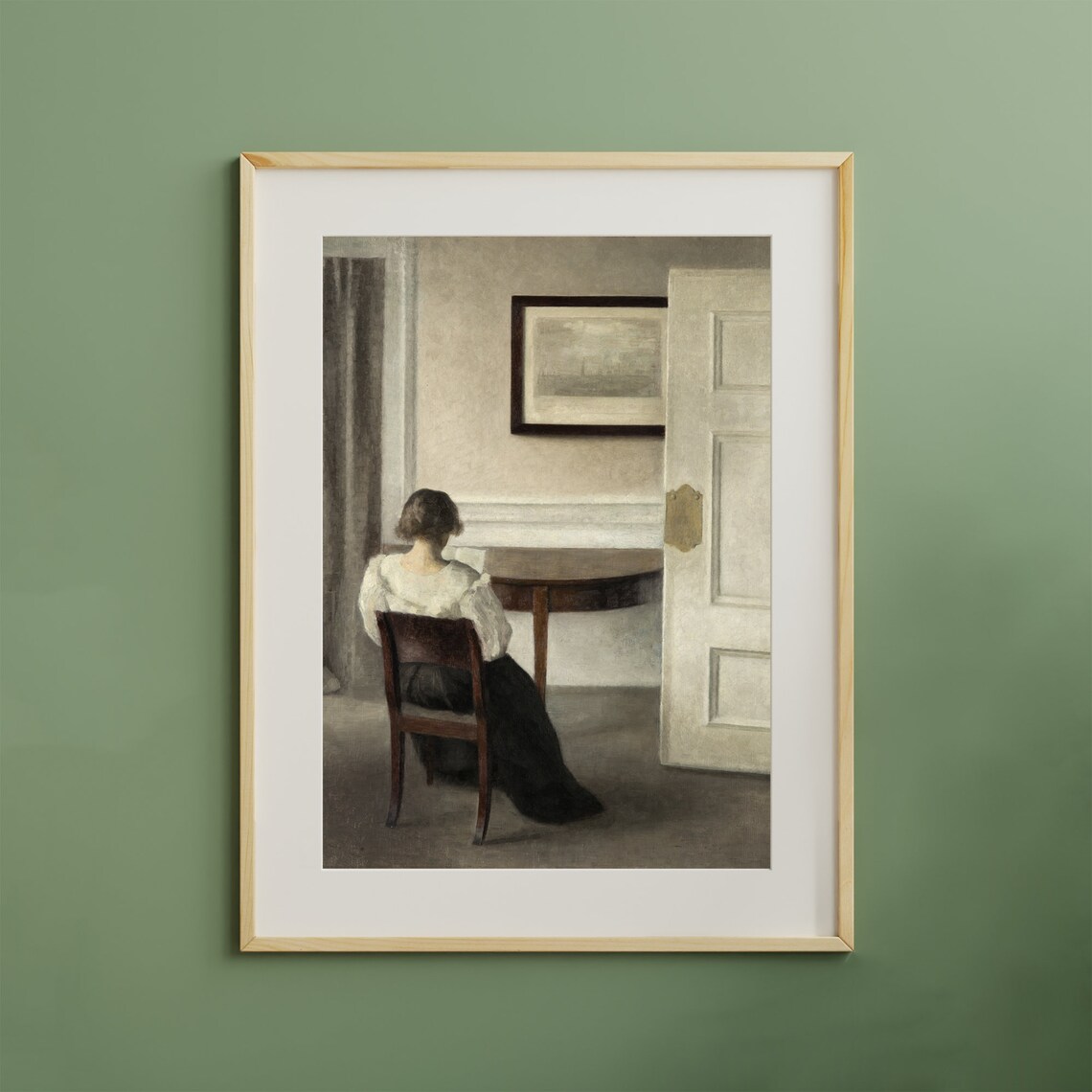 Moody Woman Portrait Vintage Oil Painting Art Print - Image 3