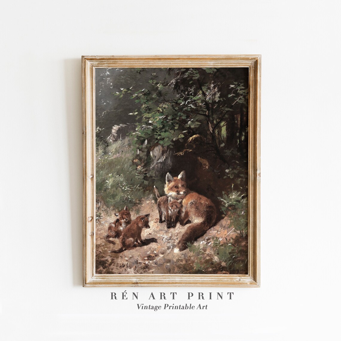 Vintage Fox Print, Antique Animal Nursery Decor