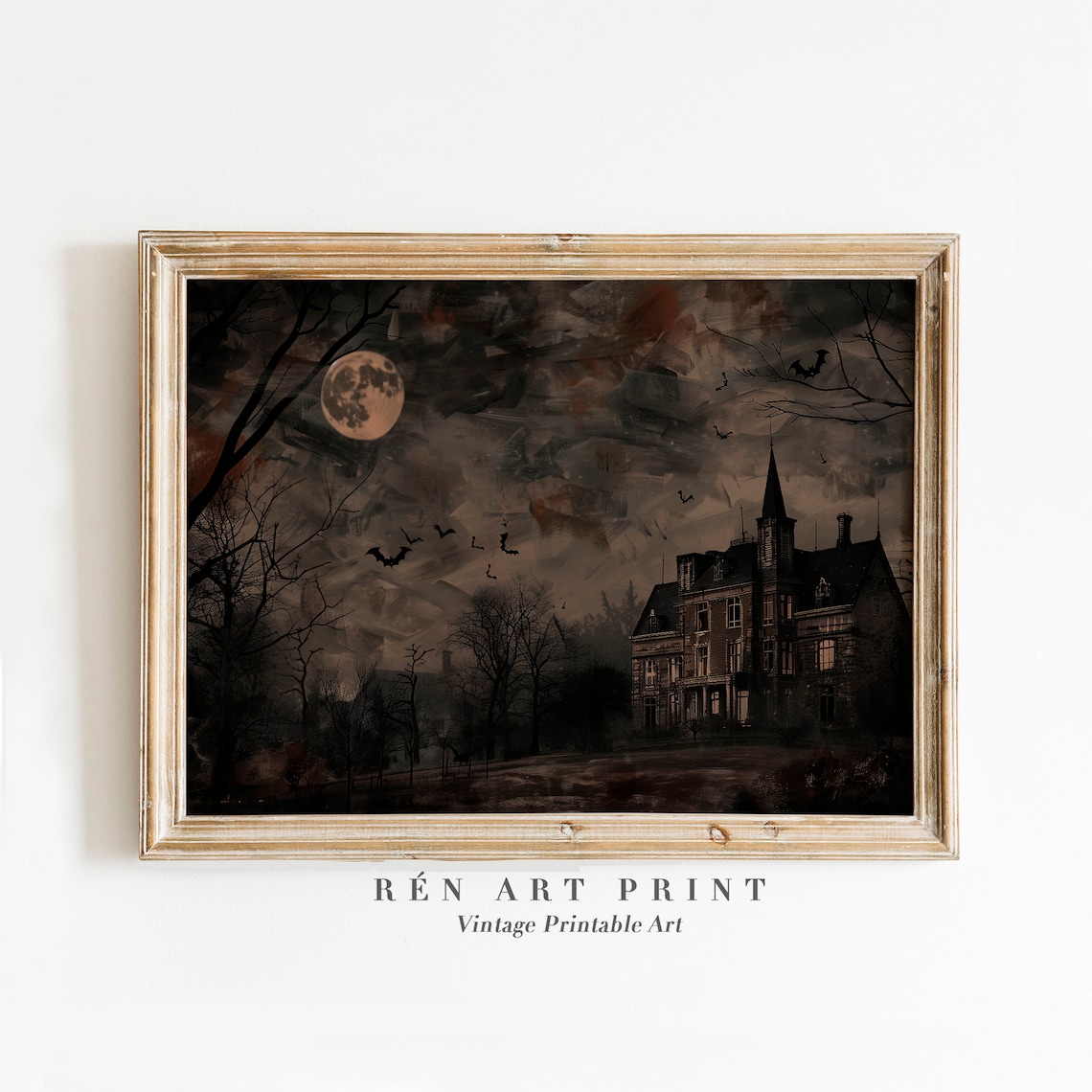 Spooky Haunted Mansion Dark Academia Art Print