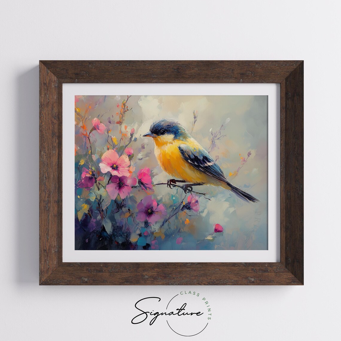 Sparrow Among Dew-Kissed Petals, Cottagecore Art Print - Image 3