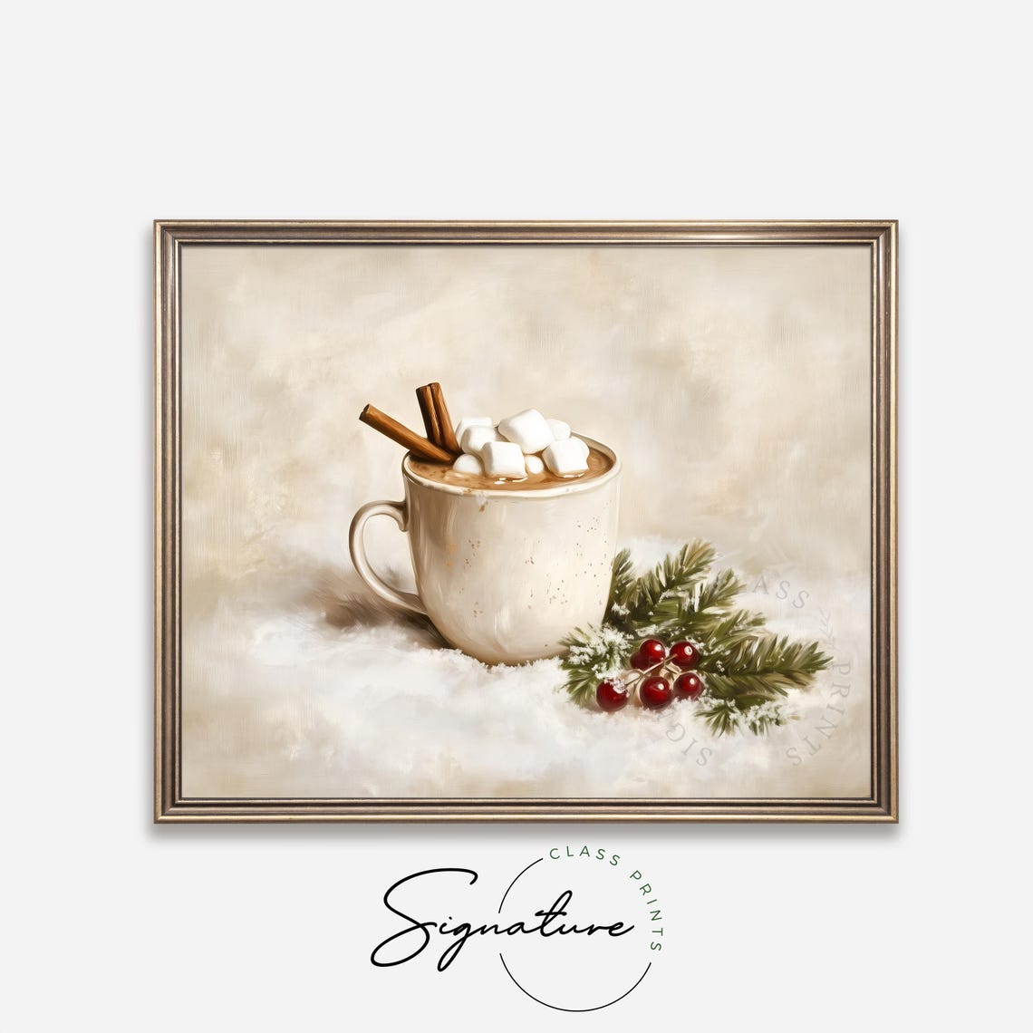 Hot Cocoa With Marshmallows And Cinnamon In White Mug Art Poster - Image 4