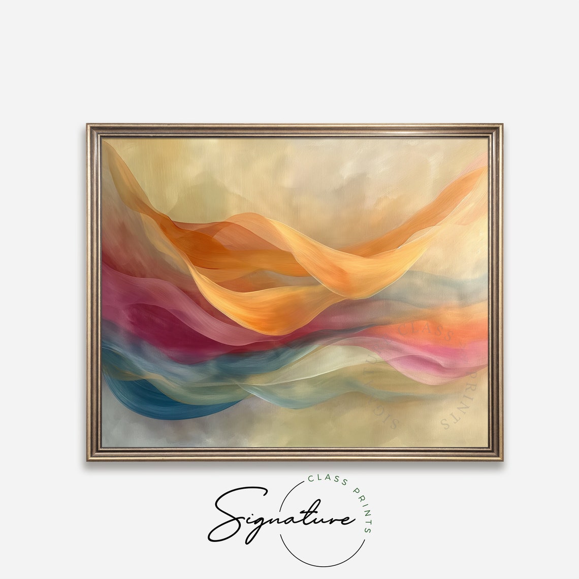 Abstract Autumn Wind Warm Fall Tones Vibrant Ribbon Art Poster - Image 4