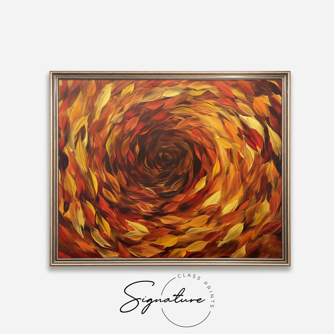 Autumn Leaves Whirlpool Vivid Fall Colors Modern Abstract Art Poster - Image 4