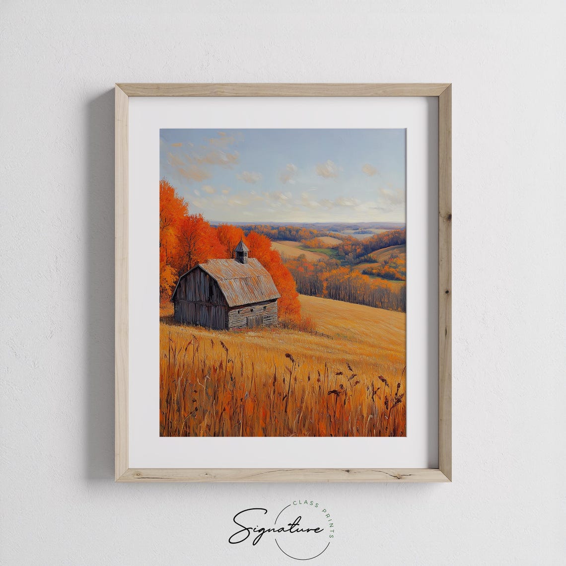 Weathered Gray Barn On Golden Hill Overlooking Autumn Valley Poster - Image 3
