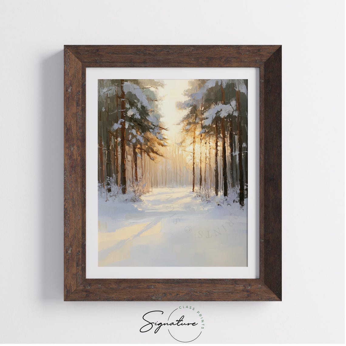 Sunlit Snowy Pine Grove With Soft Winter Forest Light Poster - Image 3