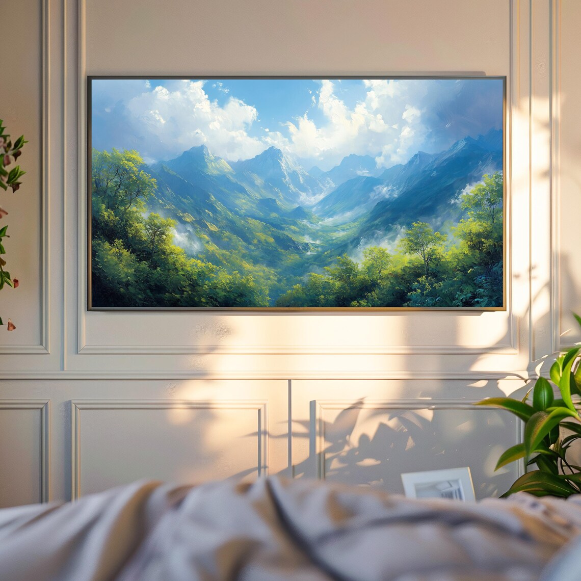 Lush Mountain View, Rustic Nature Scene Art Print - Image 6