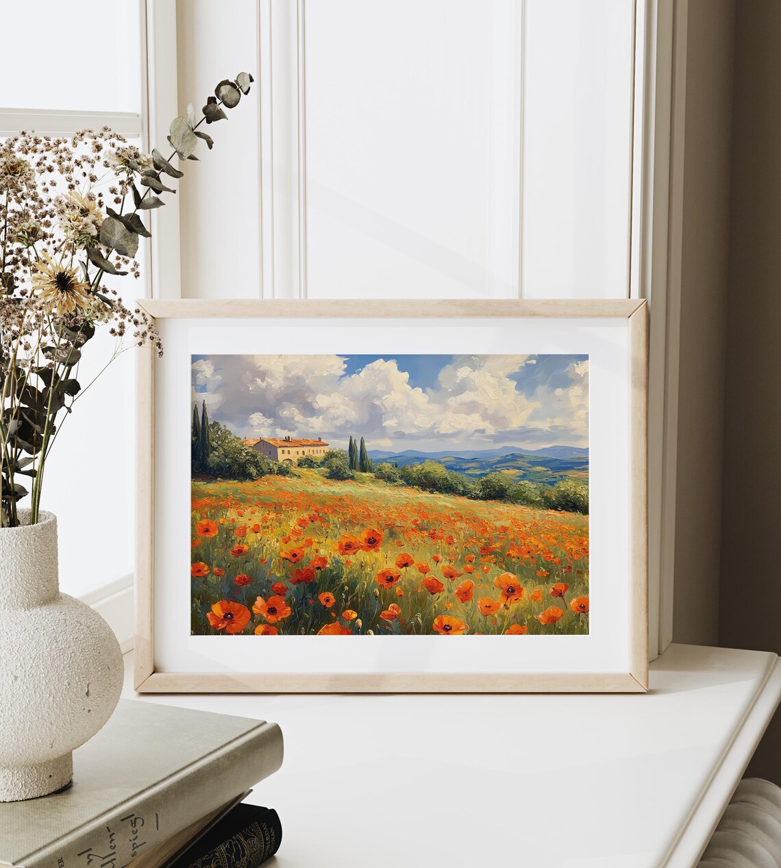 Vibrant Poppies In Provence Farmhouse Field Summer Landscape Art Poster - Image 6