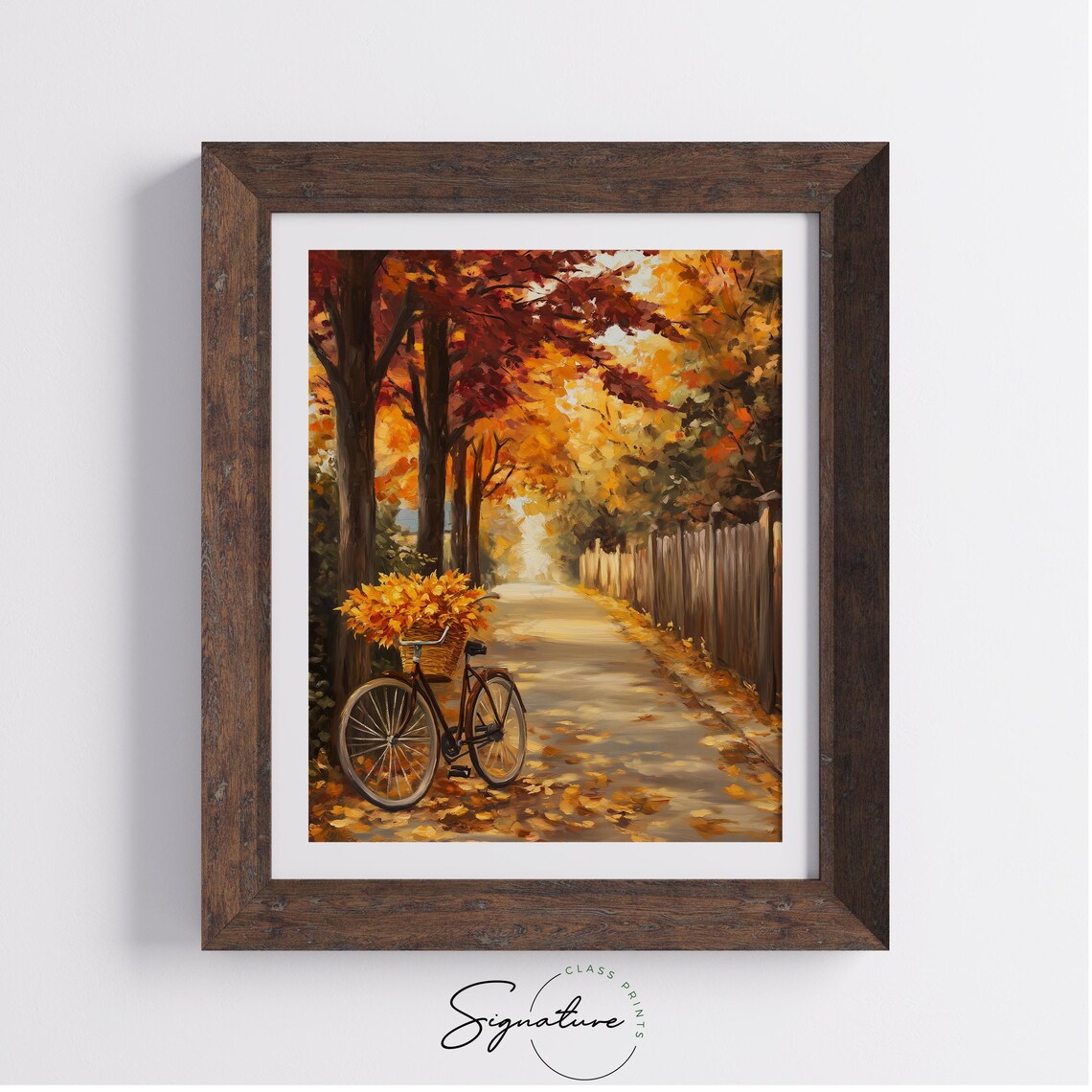 Autumn Street With Bicycle Rustic Fall Scene - Image 4