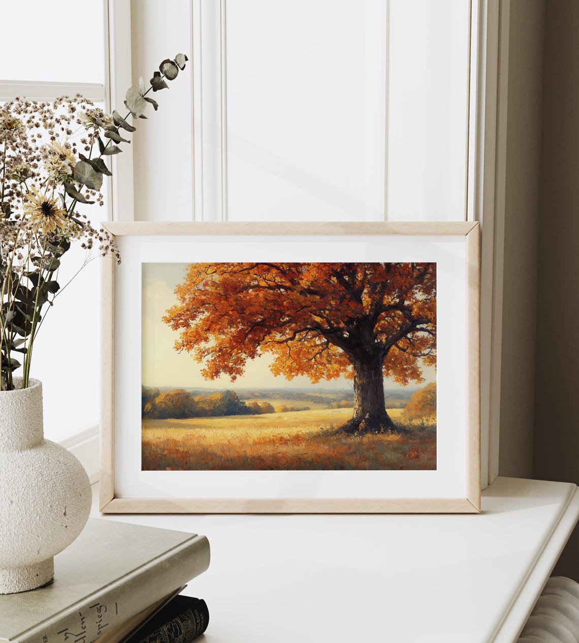 Autumn Oak Tree Majestic English Countryside Golden Foliage Art Poster - Image 6