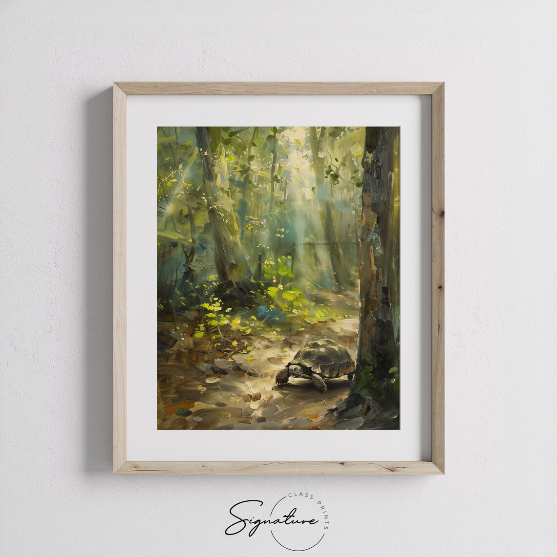 Sunlit Solitude Tortoise Forest Sanctuary Art Print - Image 3