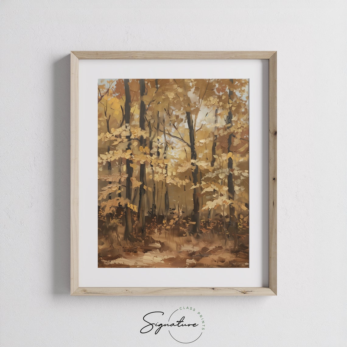 Golden Autumn Maple Forest in Morning Light Fall Woods Poster - Image 3
