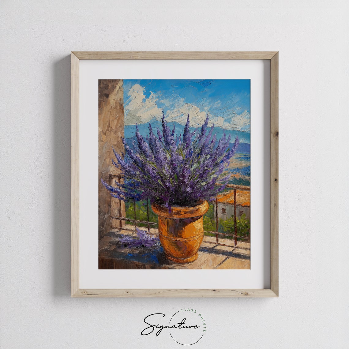 Potted Lavender on Sunny Mediterranean Balcony Flower Poster - Image 3